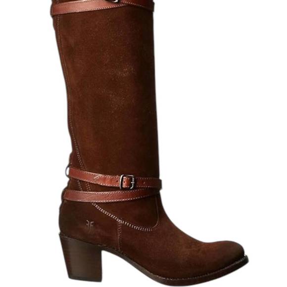 NEW FRYE women's jane strappy boots in brown - Picture 1 of 7